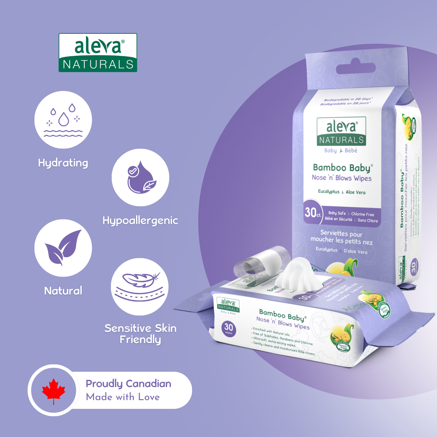 Bamboo Baby Nose 'n' Blows Wipes
