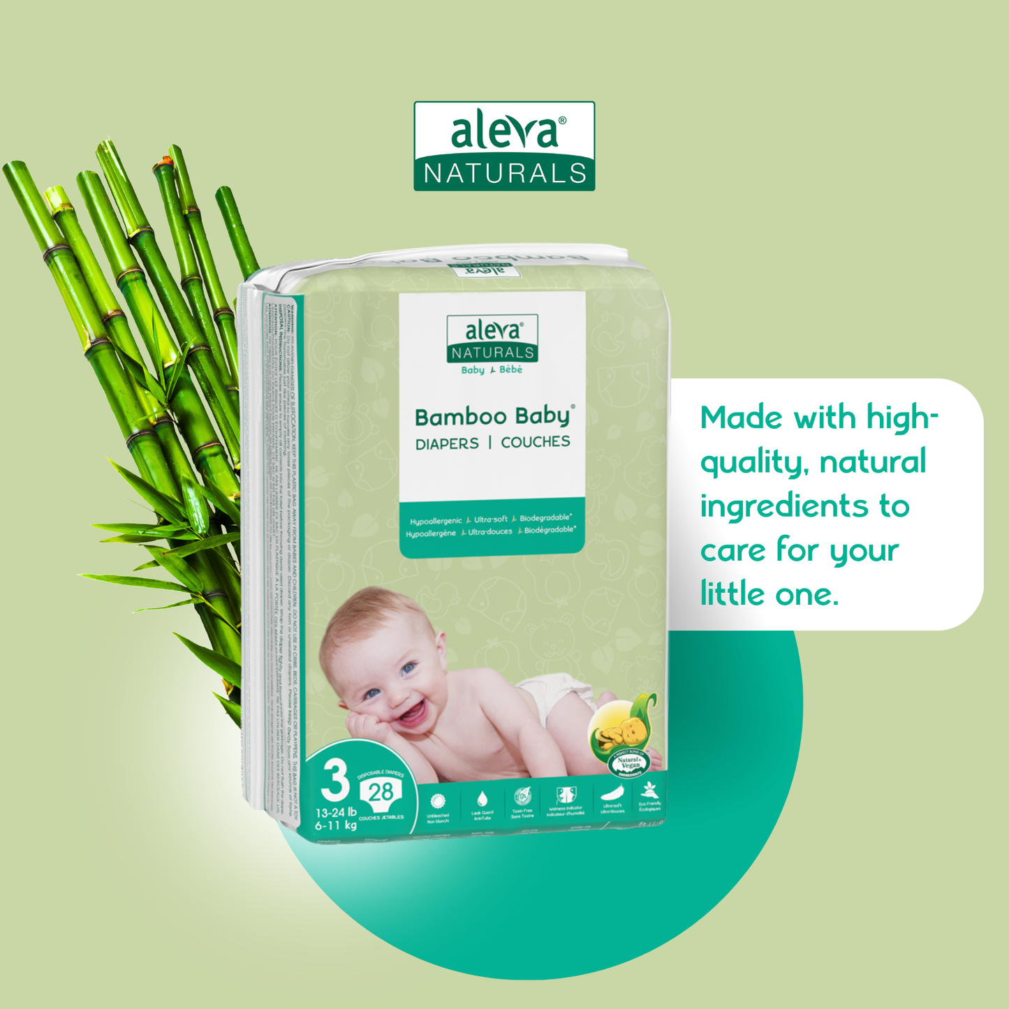 Bamboo Baby Diapers - Size 3