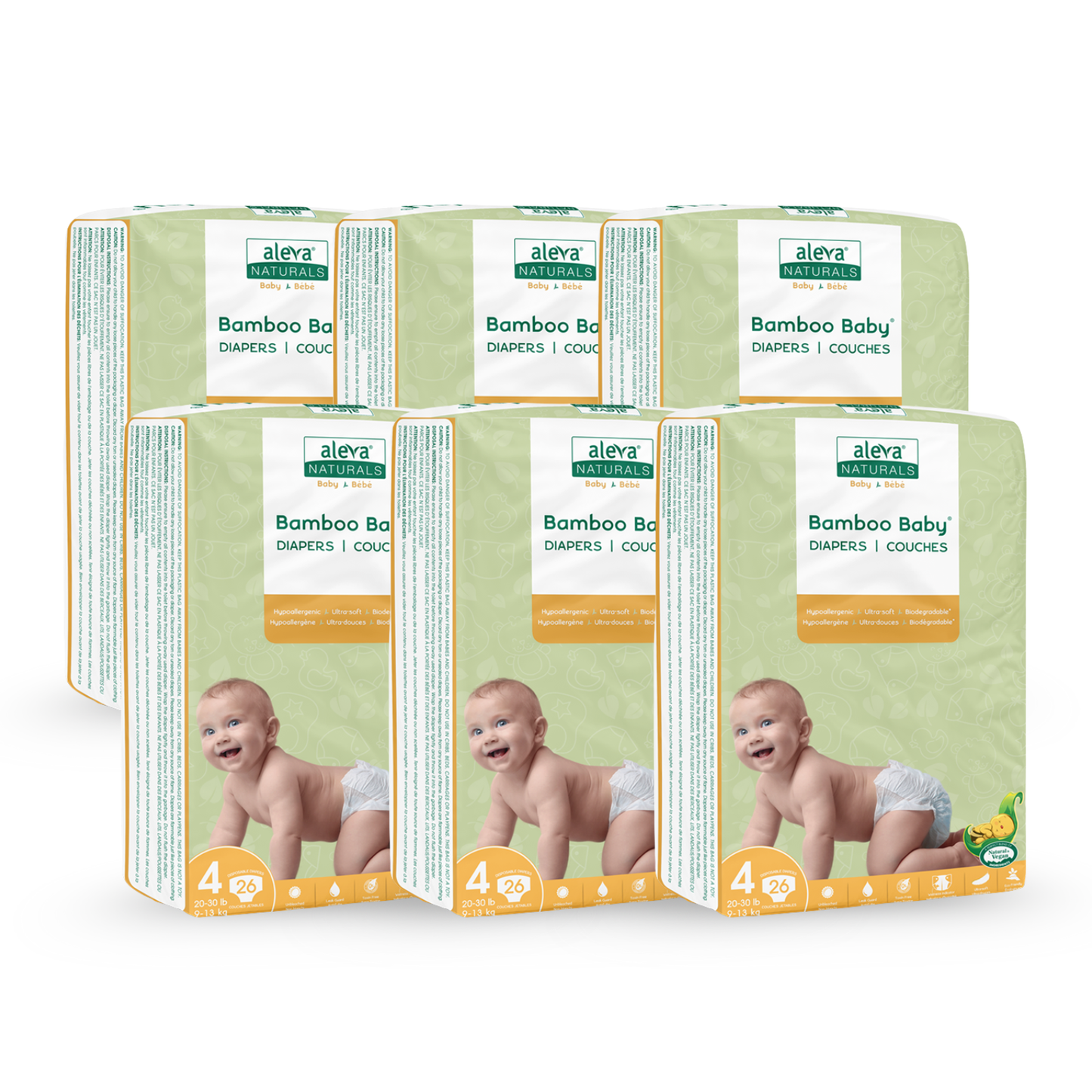 Bamboo Baby Diapers - Size 4